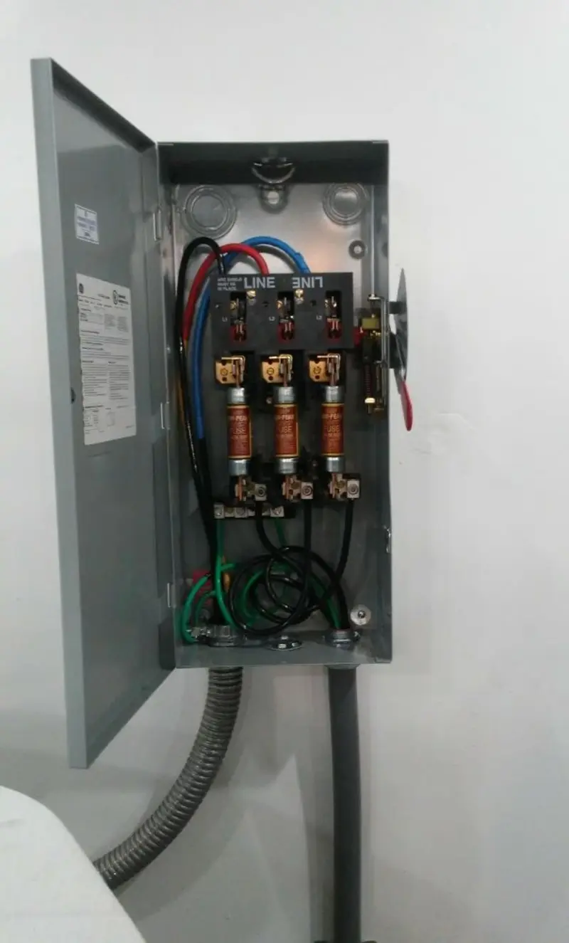 Three-phase disconnect switch installed for Electrical Wiring & Rewiring in Batavia
